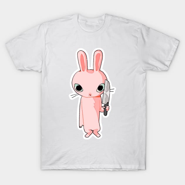 Evil little bunny T-Shirt by PeachyDoodle